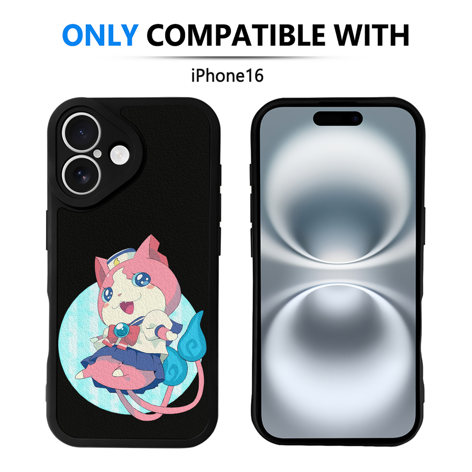 （画像用） 妖怪ウォッチ Yo-kai Watch 【iPhone 16シリーズ対応】シリコンスマホケース（レザー調） 材質：シリコン